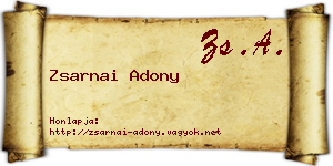 Zsarnai Adony névjegykártya